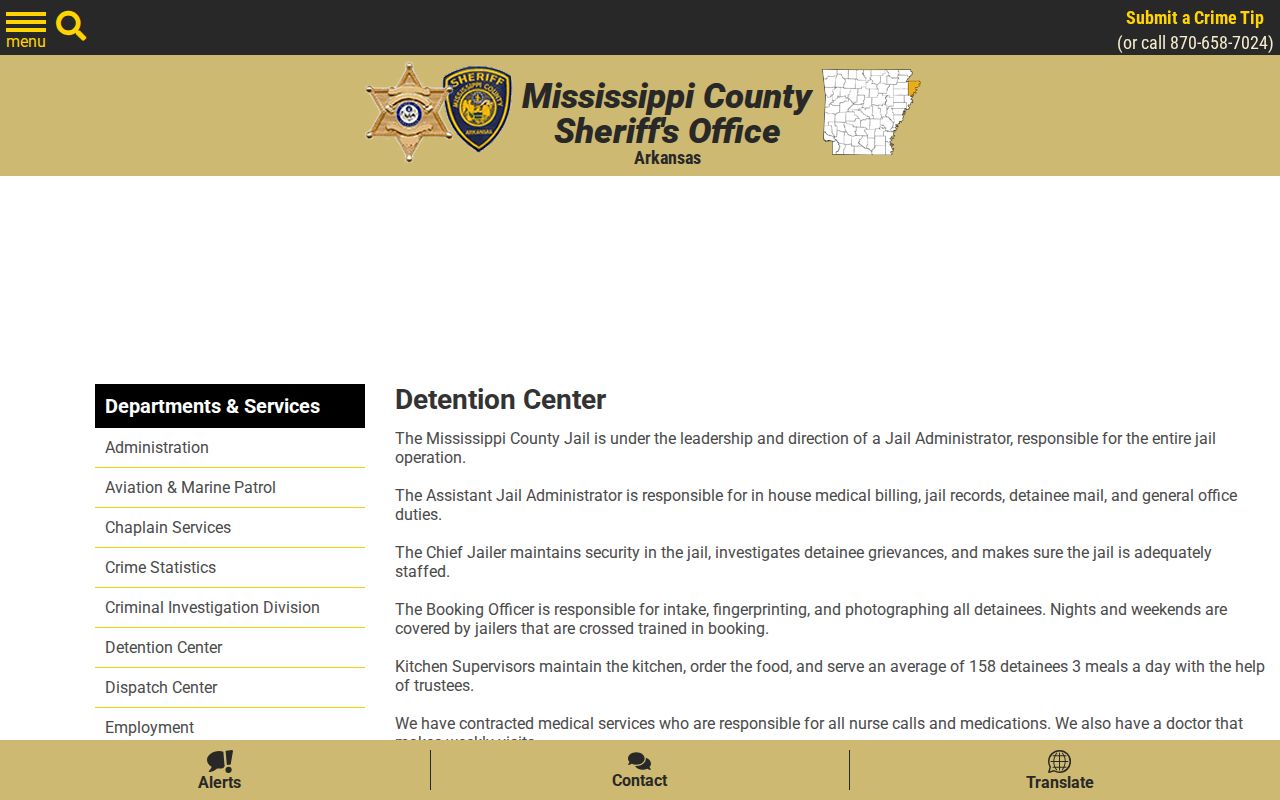 Mississippi County Detention Center booking and photograph process